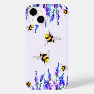 Flores de primavera e capas de iphone de abelhas
