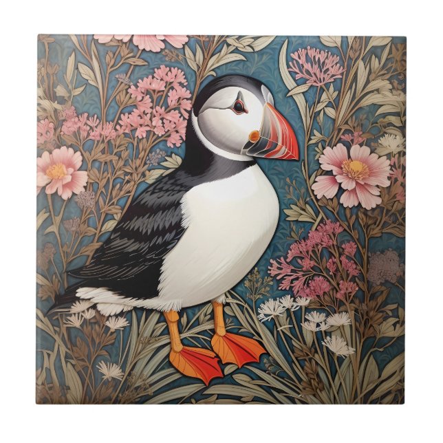 Flores De Puffin E De Thrift Marítimo William Morr (Frente)