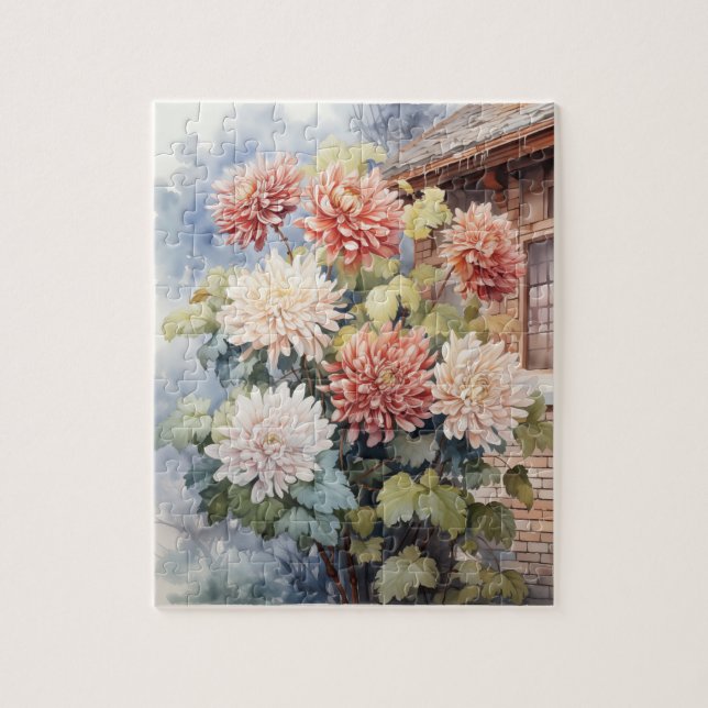 Flores De Queda Chrysanthemum Quebra-cabeça 110 Pc (Vertical)