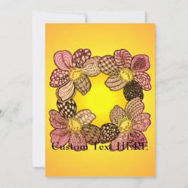 Flores de rabisco em pêssego, laranja e Dourado