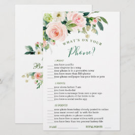 Flores de Rosa Blush Vegetação Jogo de Chuveiro de