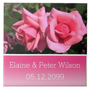 Flores de rosa duplas quentes rosa casamento anive