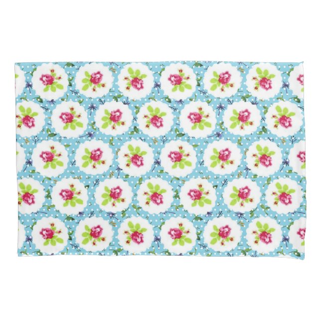 Flores de Rosas vermelhas de Vintage Bolinhas Gree (Frente)