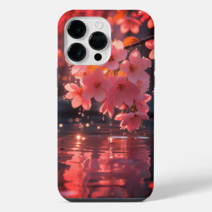 Flores De Sakura Rosa Sobre Água Serene Primaver