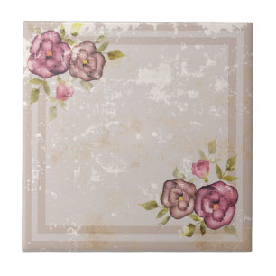 Flores de textura bege retrógrada rústica rosa f