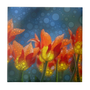 Flores De Tulipas Em Azul
