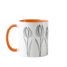 Flores De Tulipas Que Desenham Caneca De Jardineir