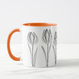 Flores De Tulipas Que Desenham Caneca De Jardineir