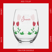 Flores de Tulipas Vermelhas - Portas de Crayon com