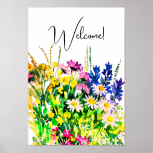 Flores de verão selvagens no campo poster