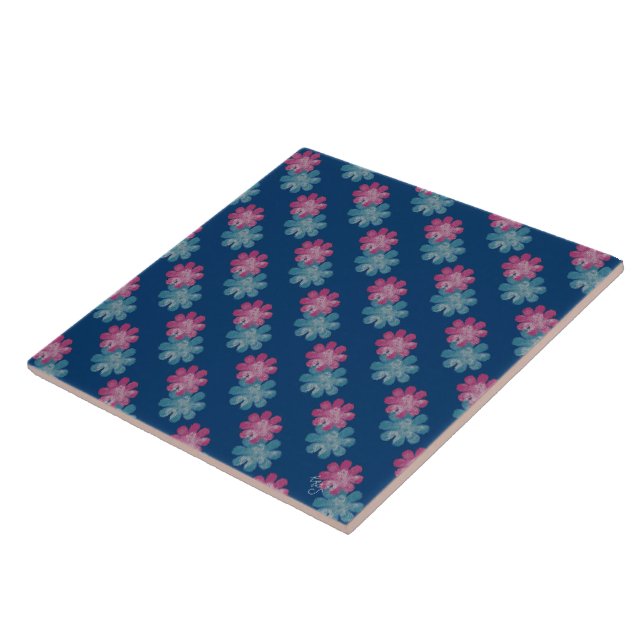 Flores de vidro (rosa/lacre/marinho) (Lateral)