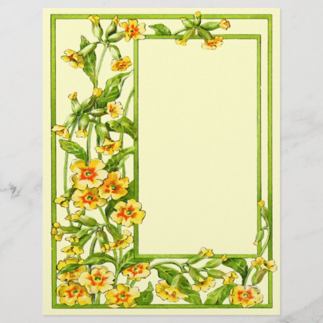Flores De Vinha De Jardim Da Flor Amarelo Retro (Frente)