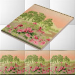 Flores de Vintage e borda de Amizade de Paisagem d<br><div class="desc">Esta é uma impressão digitalmente aprimorada de uma antiga 1905 - 1915 paisagem borda de árvores contra colinas e flores em primeiro plano.</div>