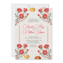 Flores De Vintagem De Convite Para Casamento De Co