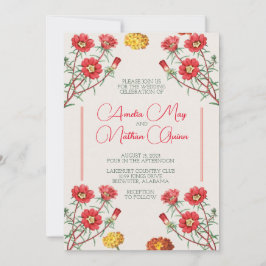 Flores De Vintagem De Convite Para Casamento De Co