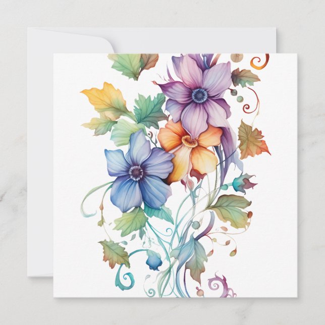 Flores Decorativas De Aquarela (Frente)