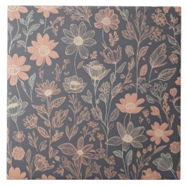 Flores desenhadas com ilustração de forma cúbica