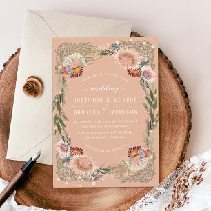 Flores Desenhadas Convite Único De Casamento De Ta