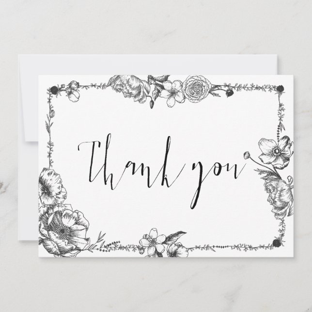 Flores desenhadas pela Mão Gótica Cartão de dama d (Frente)