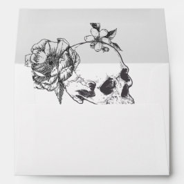 Flores Desenroladas à Mão Gótica Crânio 5x7 Env. C