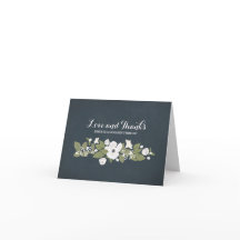 Flores do cartões de agradecimentos de casamento v