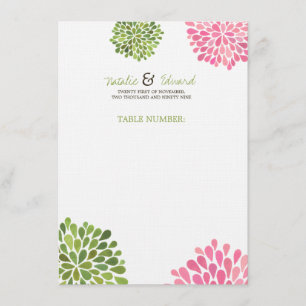 Flores do menu do cartão & do casamento do lugar
