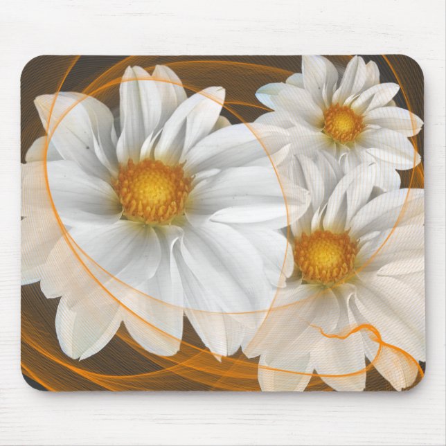 Flores do Mousepad Laranja Branco (Frente)
