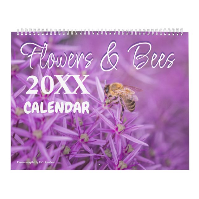 Flores e Abelhas Natureza Floral 2025 Calendário (Capa)