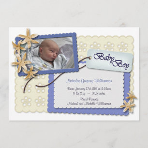 Flores e anúncios azuis do nascimento do laço