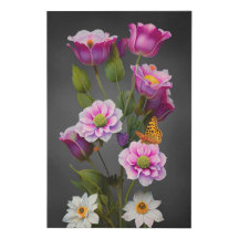 Flores e borboletas com Design