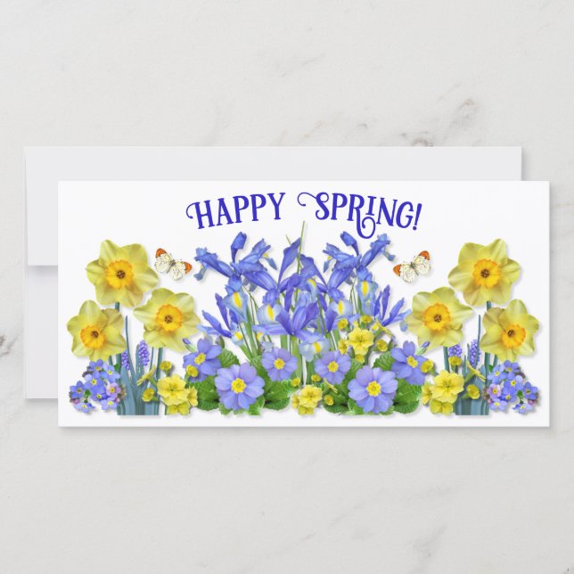 Flores e Borboletas de Texto Personalizadas (Frente)