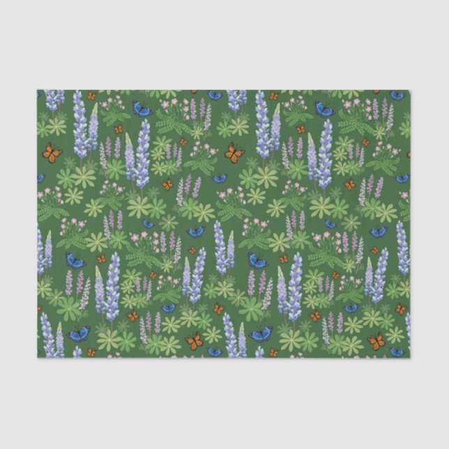 Flores e borboletas desacoplam papel de tecidos tr (Frente )