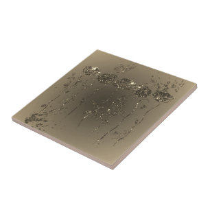 Flores e Borboletas Glitter Douradas - Douradas