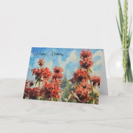 Flores e Céu Azul - Cartão de aniversário