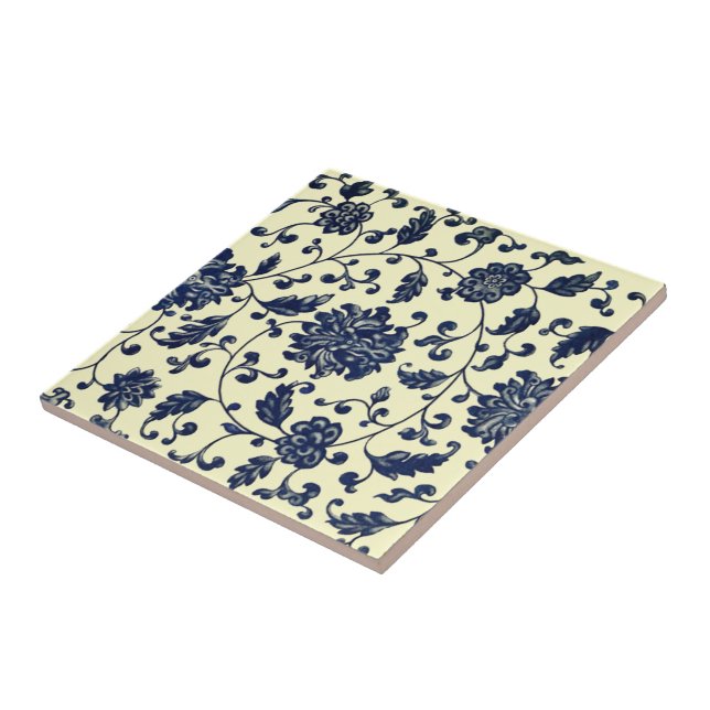 Flores e Folhas Azuis Chinesas ~ * ~ (Lateral)