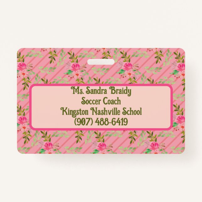 Flores E Folhas De Crachá Personalizado (Verso)