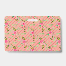 Flores E Folhas De Crachá Personalizado