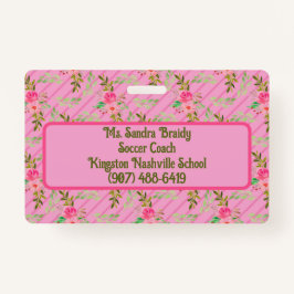 Flores E Folhas De Crachá Personalizado
