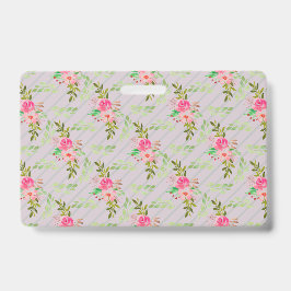 Flores E Folhas De Crachá Personalizado