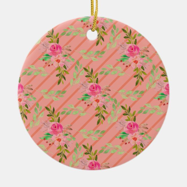 Flores E Folhas De Ornamento Cerâmico (Frente)