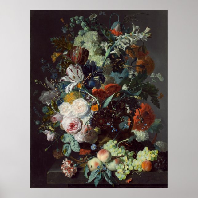 Flores e Frutas - Jan van Huysum Fine Art Poster (Frente)