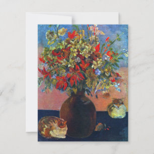 Flores e Gatos de Paul Gauguin, Arte Fina Vintage