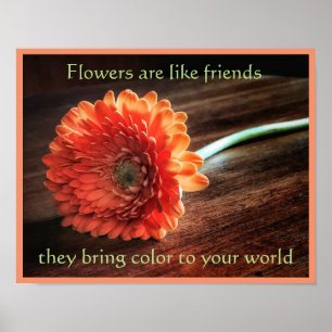 Flores e impressão do poster da amizade