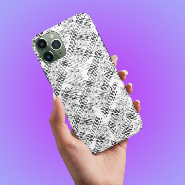 Flores e listras com monograma, gabinete iPho (Criador carregado)