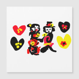 Flores e preto e vermelho dia de São Valentim