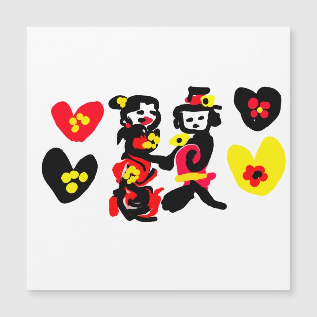 Flores e preto e vermelho dia dos namorados (Frente)