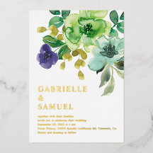 Flores e Vegetação de Primavera em Aquarela Casame