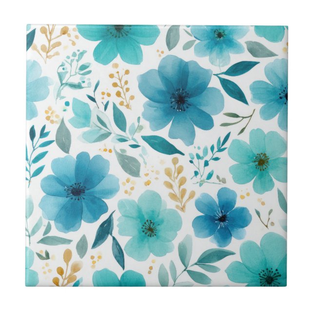 Flores Elegantes Azuis-Vazias-Botânicas (Frente)