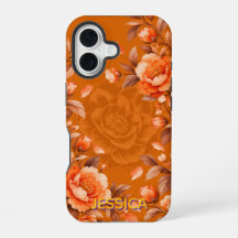 Flores Elegantes de Camélia Laranja Personalizadas