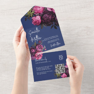 Flores Elegantes e Melancólicos Casamento Azul-Mar